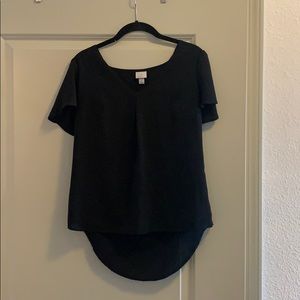 Black short sleeve blouse